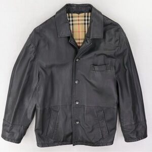 Burberry Black mid- length Leather Jacket BEAUTIFUL!!!